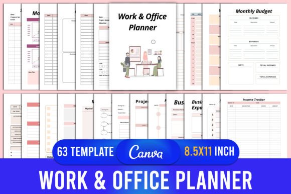 Download Work &amp; Office Planner Canva Template - Office planner Collection