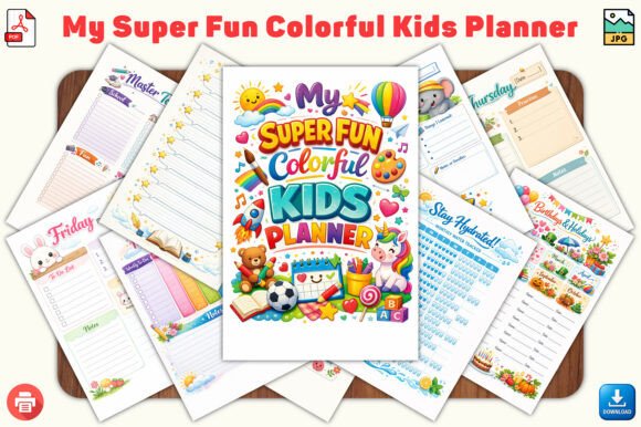 Download My Super Fun Colorful Kids Planner - Kids planner Collection