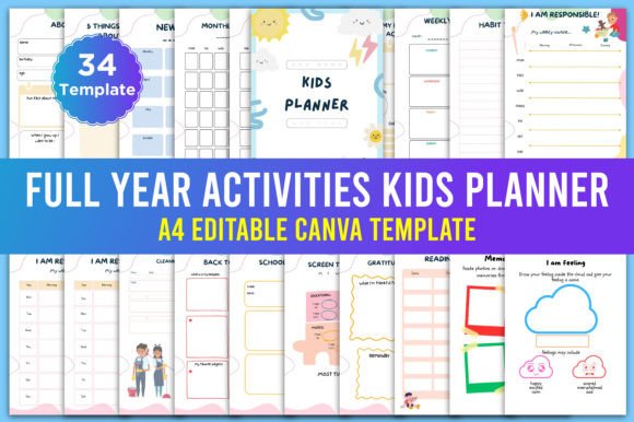 Download Full Year Activities Undate Kids Planner - Kids planner Collection